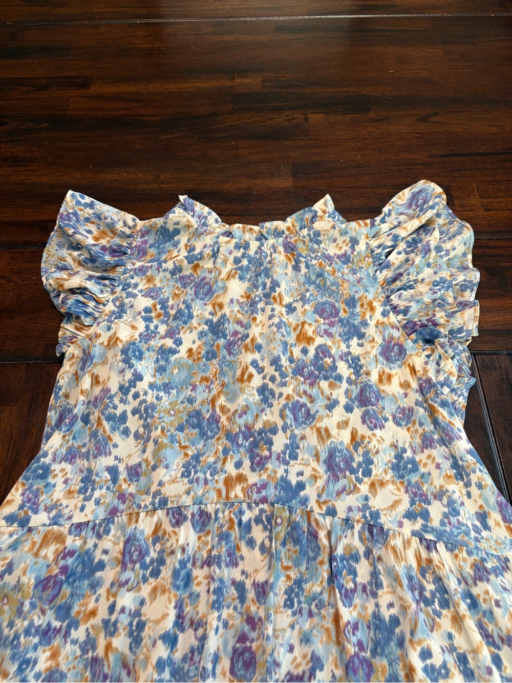 PINCH Floral Tiered Flutter Sleeve Maxi Dress - Size Small